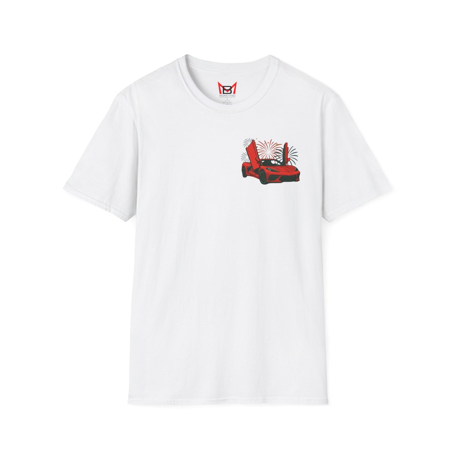 Red Corvette C8 American Patriotic Eagle T-Shirt
