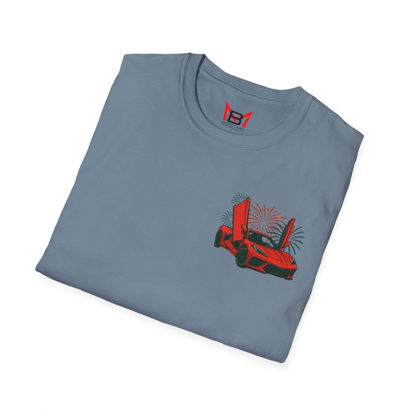 Red Corvette C8 American Patriotic Eagle T-Shirt