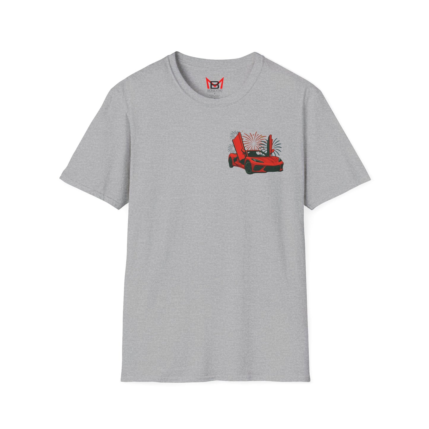 Red Corvette C8 American Patriotic Eagle T-Shirt