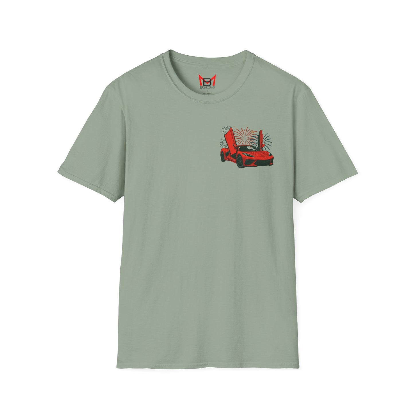 Red Corvette C8 American Patriotic Eagle T-Shirt