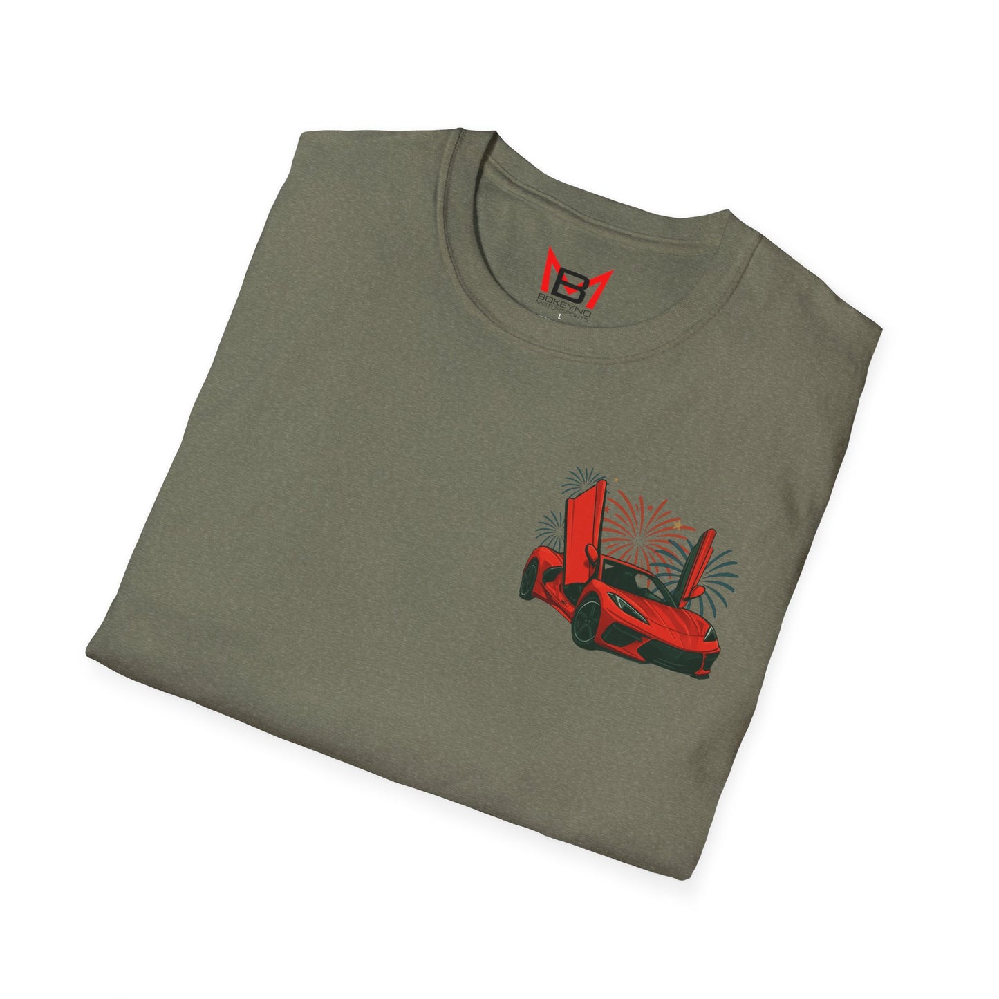 Red Corvette C8 American Patriotic Eagle T-Shirt