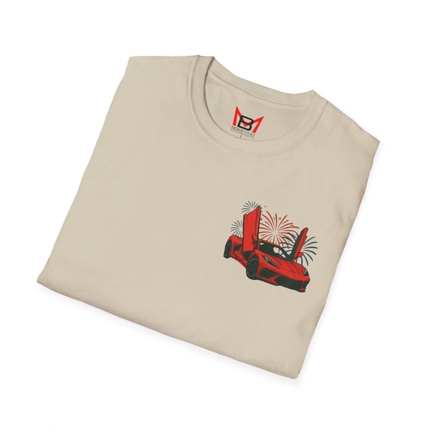 Red Corvette C8 American Patriotic Eagle T-Shirt