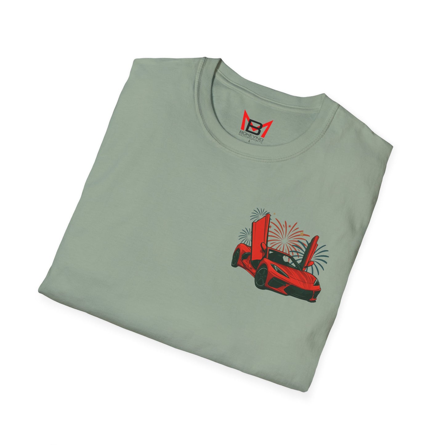 Red Corvette C8 American Patriotic Eagle T-Shirt