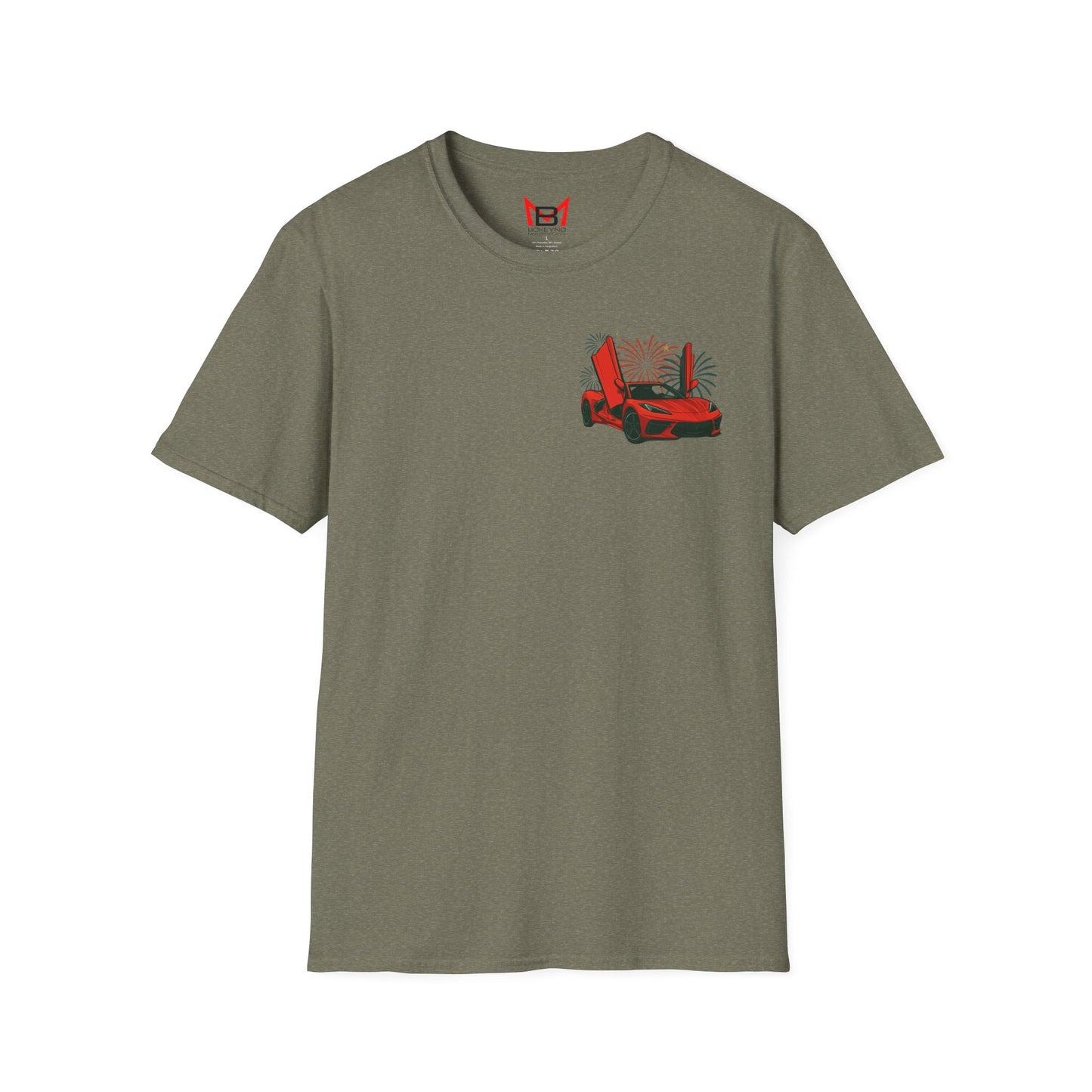 Red Corvette C8 American Patriotic Eagle T-Shirt