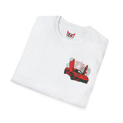 Red Corvette C8 American Patriotic Eagle T-Shirt