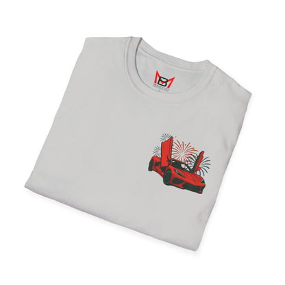 Red Corvette C8 American Patriotic Eagle T-Shirt