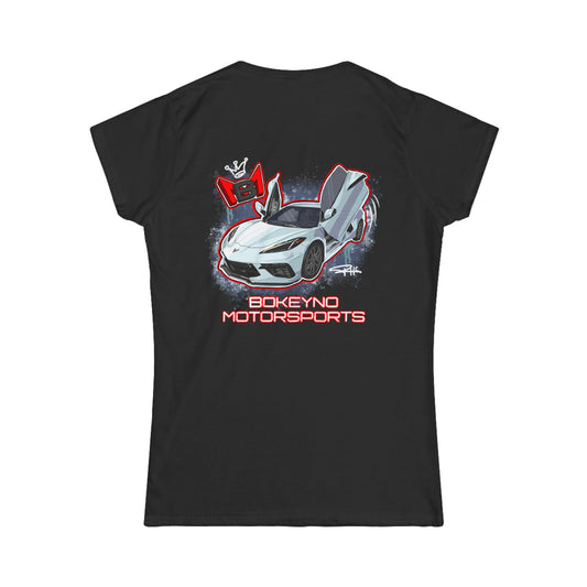 Women’s - White C8 - Bokeyno Motorsports Tee