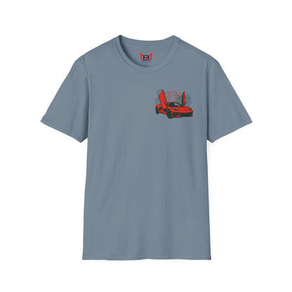Red Corvette C8 American Patriotic Eagle T-Shirt