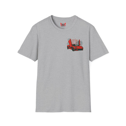 Red Corvette C8 American Patriotic Eagle T-Shirt