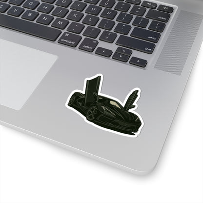 Black Sports Car Kiss-Cut Sticker