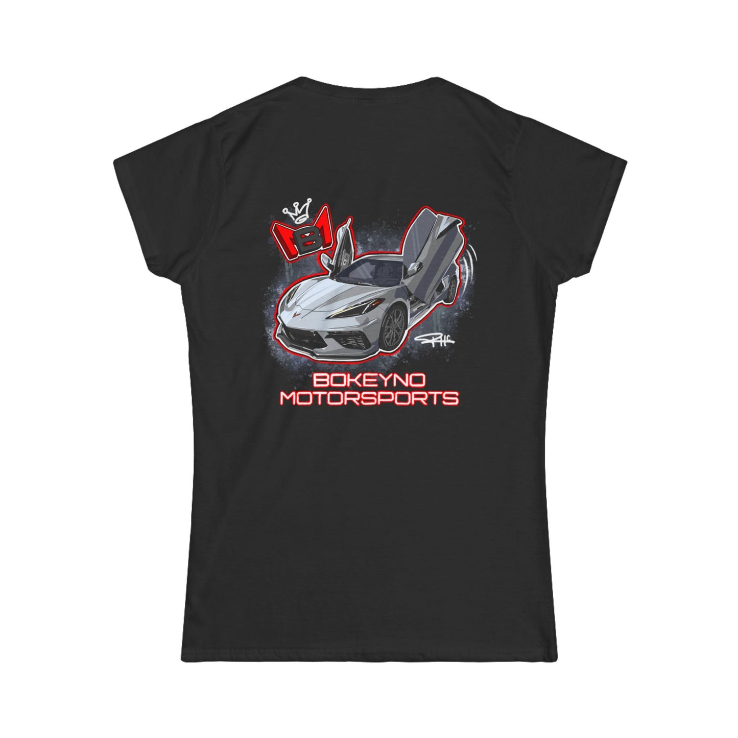 Women's - Light Gray C8 - Bokeyno Motorsports Tee