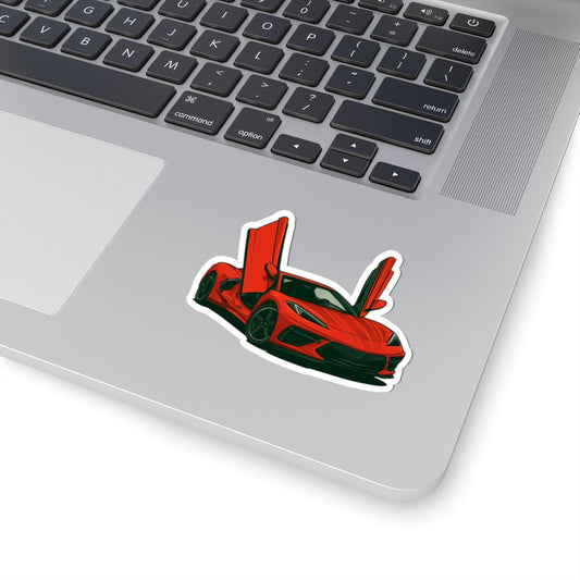 Red Sports Car Kiss-Cut Sticker