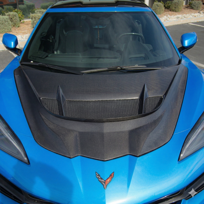 C8 Corvette Type-ZR1 Double-Sided Carbon Fiber Hood (Stingray/Z06/E-Ray)