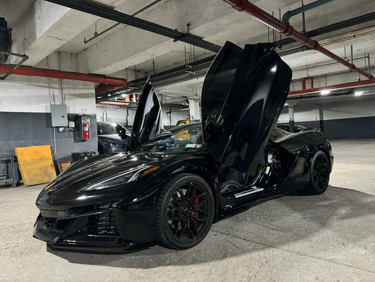 C8 Corvette Z06 and E - Ray Vertical Door Kit + Installation (for 21+ Front Tires) - Bokeyno Motorsports