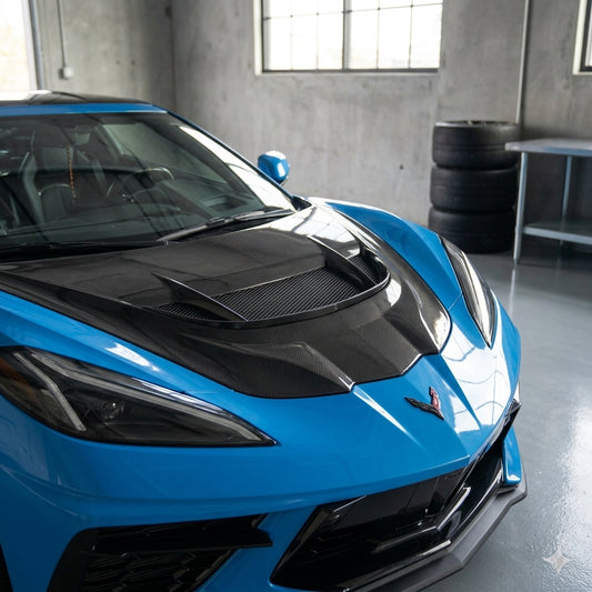 C8 Corvette Type-ZR1 Double-Sided Carbon Fiber Hood (Stingray/Z06/E-Ray)